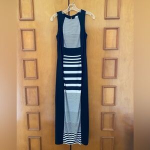 Liz Claiborne Black and White Striped Maxi Dress